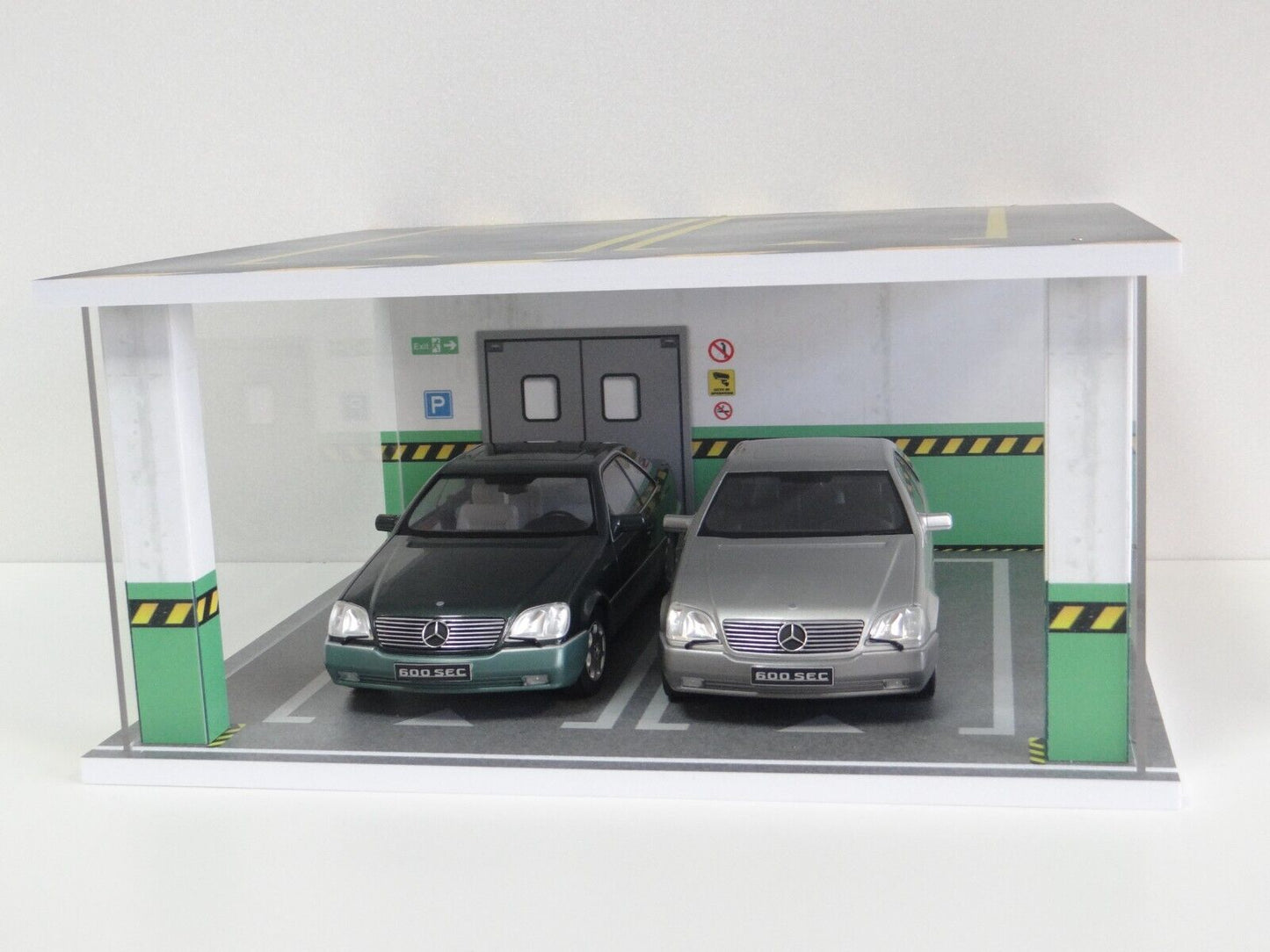 Close-up of realistic underground parking display