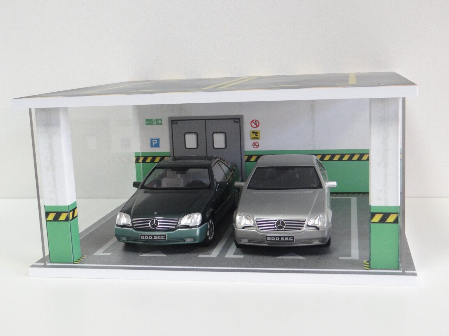 Close-up of realistic underground parking display