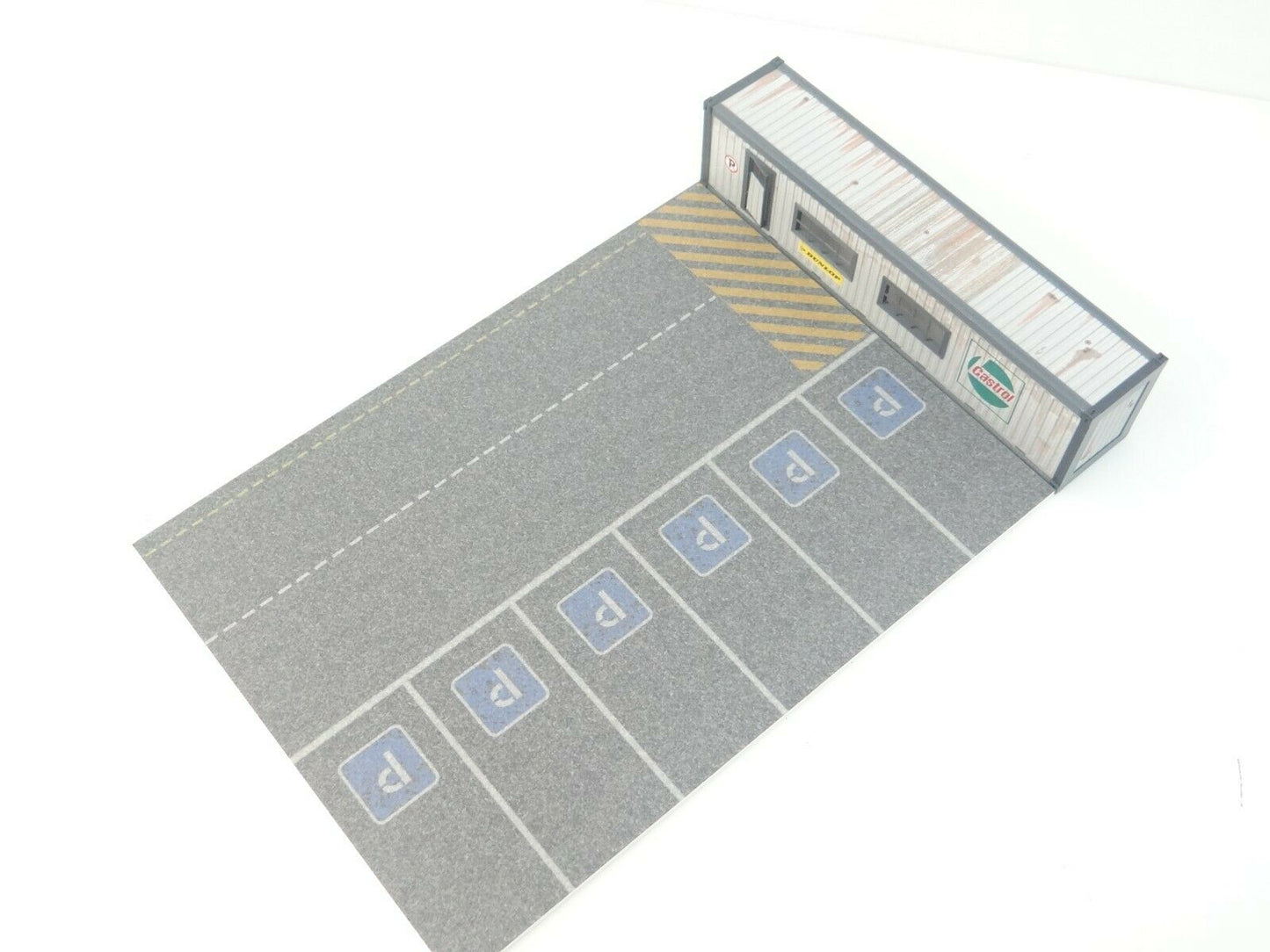 Miniature office container garage scene for 1/43 cars