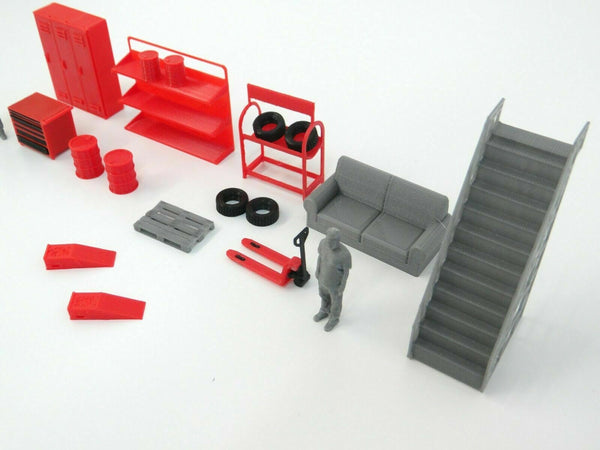 Scale 1:43 Diorama garage furniture Car garage tools Diorama parts Auto  service equipment