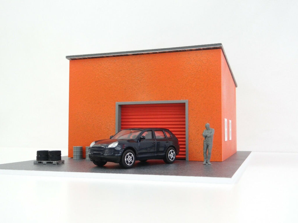 1-43 garage diorama box-carrying mechanic figurine 