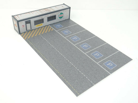 Office container parking base diorama 1:43 scale for diecast cars