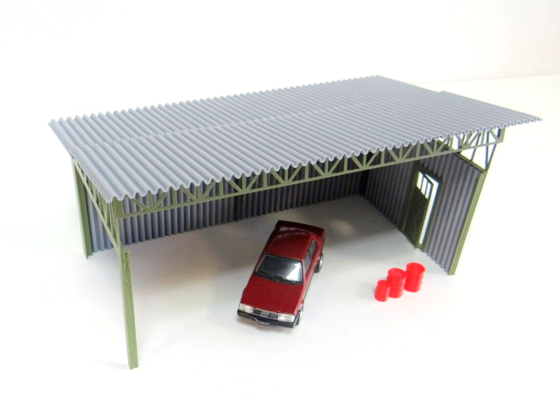 Open diorama garage kit 1/43 scale with display base